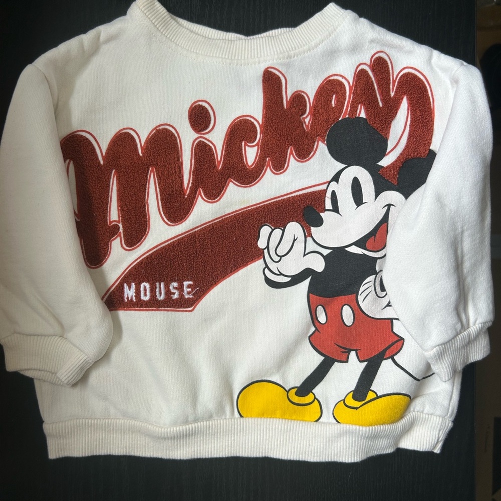Zara Kids Mickey Mouse Sweatshirt - White, Red, Yellow